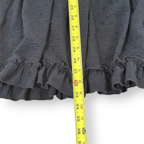 Evolutionary Apparel Black Chiffon Swiss Dot Mini Dress Size L Sleeveless V-Neck - Picture 11 of 11